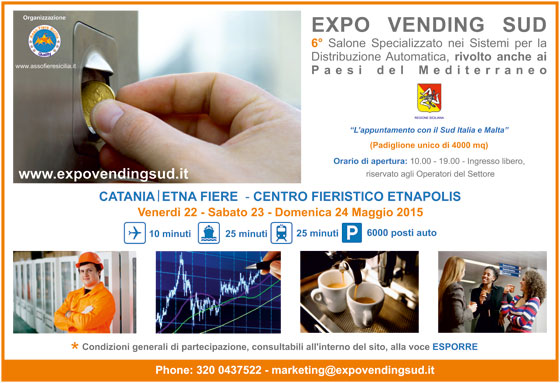 Al via i preparativi per Expo Vending Sud 2015