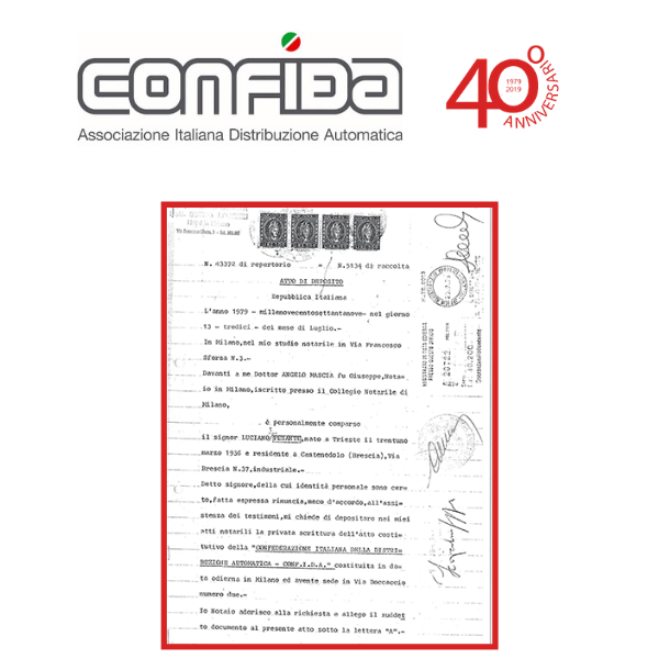 13 luglio 2019. CONFIDA: 40 anni di Vending