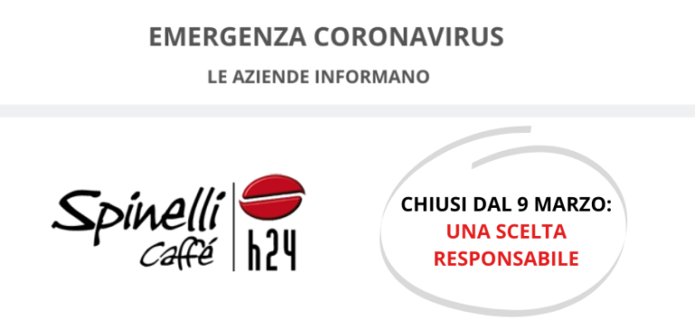 Spinelli Caffè H24 chiusi già dal 9 marzo. Una scelta responsabile