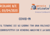 COVID-19. Vending: sospeso termine 60 giorni tra una rilevazione e l’altra dei corrispettivi