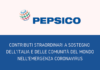 COVID-19. Da PepsiCo una donazione da 700.000 dollari a sostegno dell’Italia