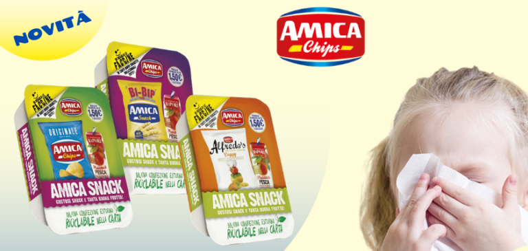 COVID-19. La salvietta per le mani nella merenda Amica Snack di Amica Chips