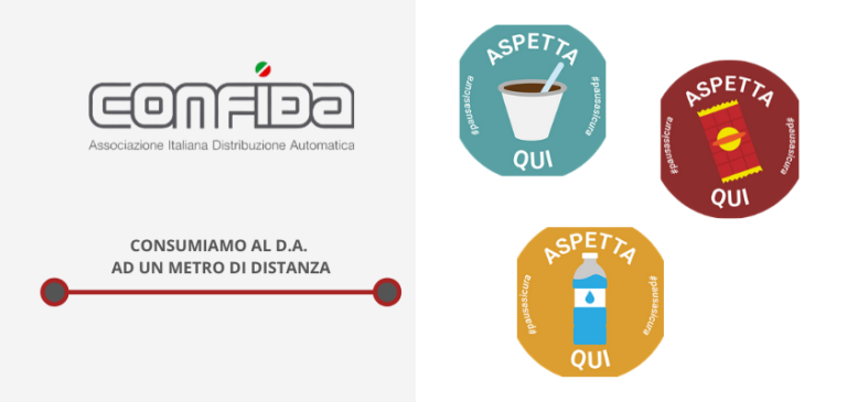 CONFIDA. Per i soci gli adesivi per comunicare il distanziamento sociale al d.a.