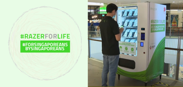 Singapore. Il gigante del gaming Razer installa d.a di mascherine gratuite