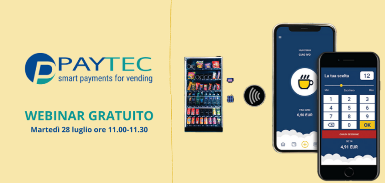 PAYTEC. Martedì 28 luglio un webinar gratuito sui sistemi di pagamento cashless