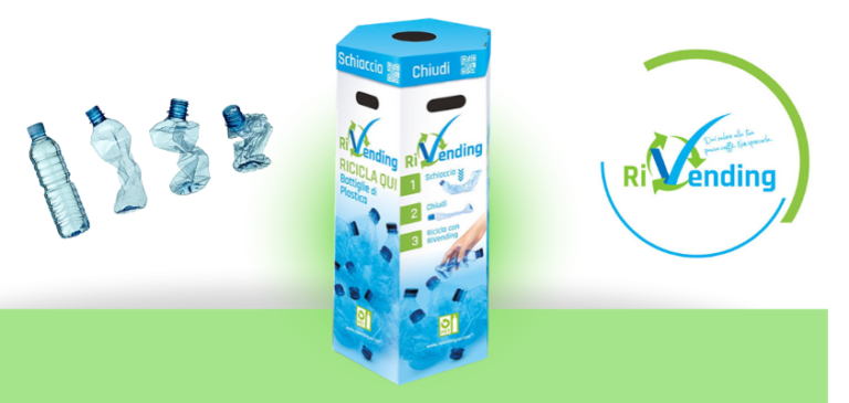 Il progetto RiVending non si ferma a bicchieri e palette ma si allarga alle bottiglie in Pet