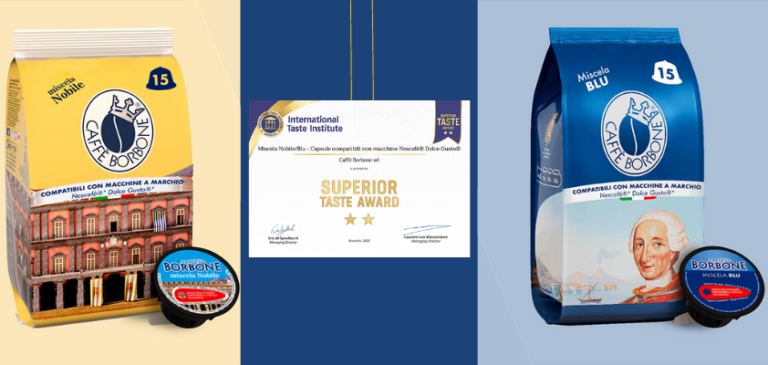 Miscela Nobile Blu di Caffè Borbone conquista due stella al Superior Taste Award