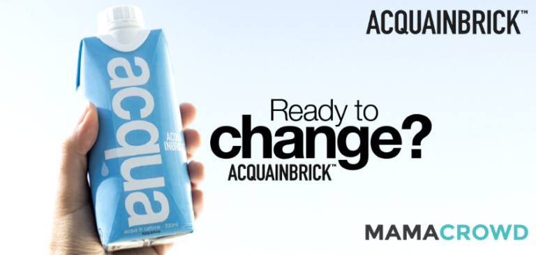 Crowdfunding per ACQUAINBRICK che lancia l’acqua in tetrapack da 33 cl riciclabile
