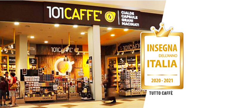 101CAFFE’ vince il premio “Insegna dell’anno 2020/2021” nella categoria Tutto Caffè