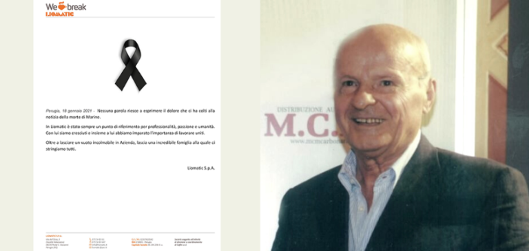 La scomparsa di Marino Carbonari colpisce profondamente il gruppo Liomatic