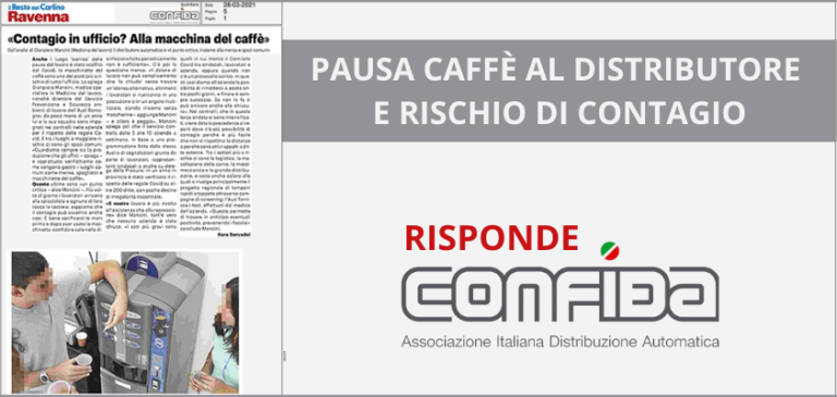 Pausa caffè al distributore a rischio di contagio. La replica di CONFIDA