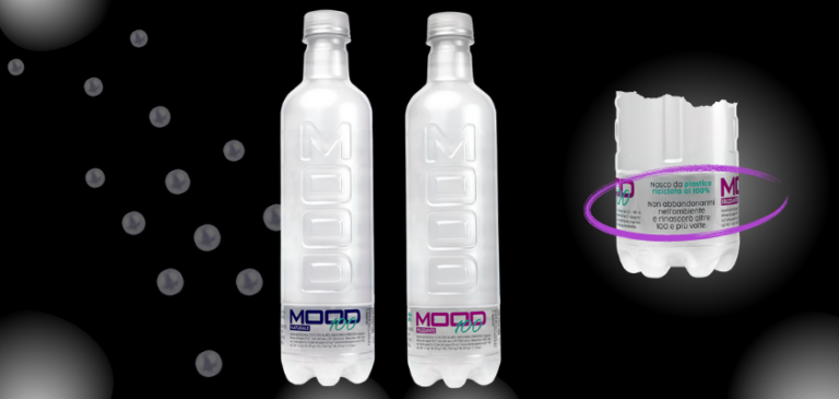 Refresco Italia lancia la nuova MOOD 100, l’acqua in bottiglia di plastica 100% riciclata