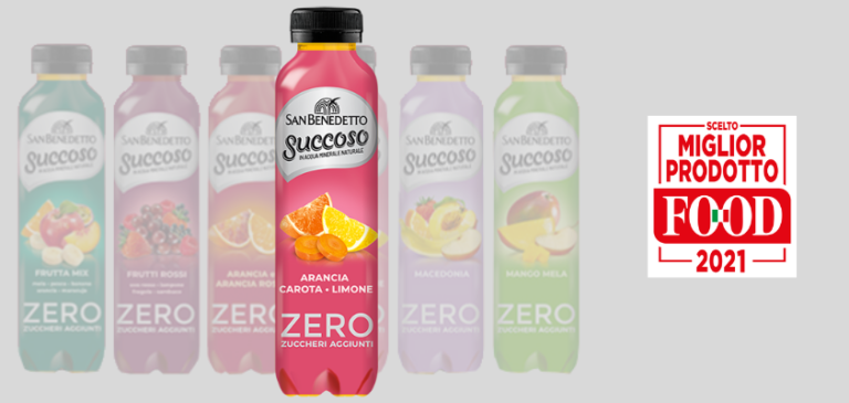 San Benedetto Succoso Zero vince il premio “Miglior Prodotto Food 2021”