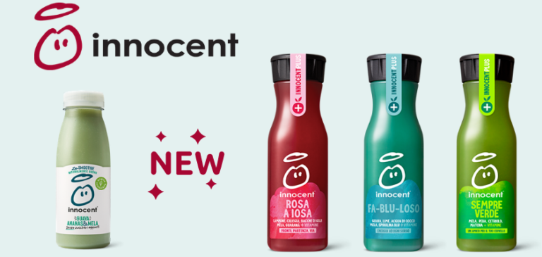 Innocent lancia la nuova gamma di smoothie e succhi anche in versione plus