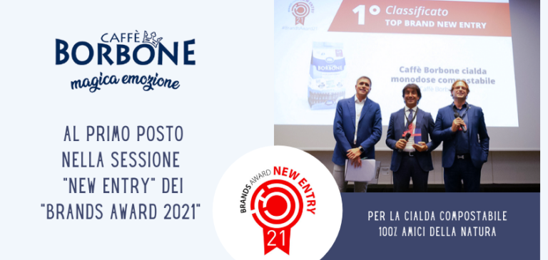 La cialda compostabile Borbone prima nelle New Entry ai “Brands Award 2021”