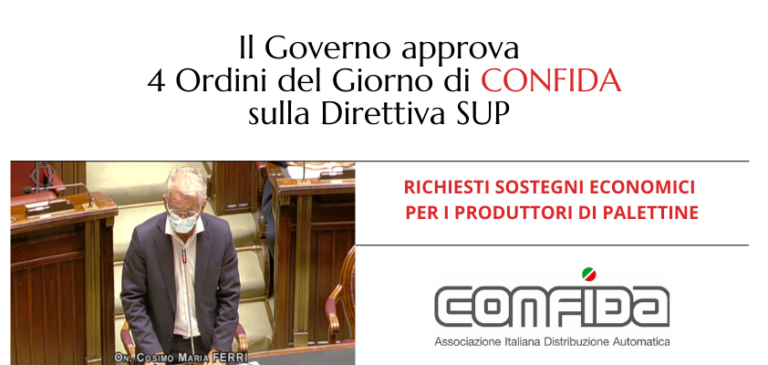 Direttiva SUP e palette: con 4 ordini del giorno CONFIDA chiede chiarimenti al Governo