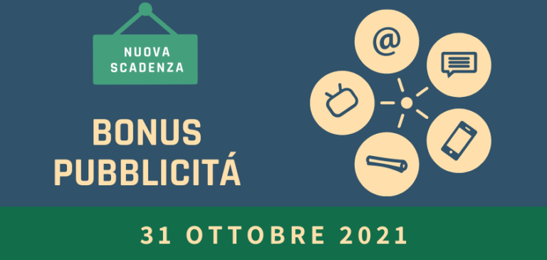 Slitta al 31 ottobre la presentazione delle domande per il bonus pubblicità