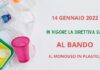 Da oggi 14 gennaio scatta il divieto per i prodotti monouso in plastica