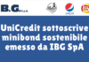 UniCredit sottoscrive minibond sostenibile emesso da IBG SpA