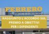 Ferrero sigla l’accordo con i sindacati sul premio ad obiettivi per i dipendenti