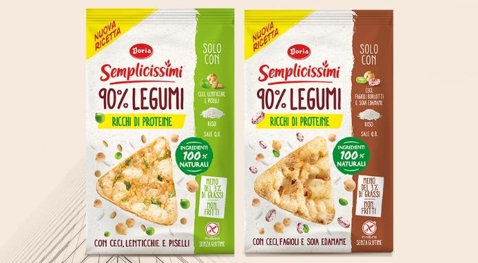 Nuovi Doria Semplicissimi 90% Legumi: gli unici snack con il 90% di legumi