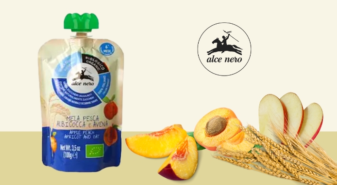 Alce Nero amplia la gamma di puree bio per bambini con un nuovo gusto