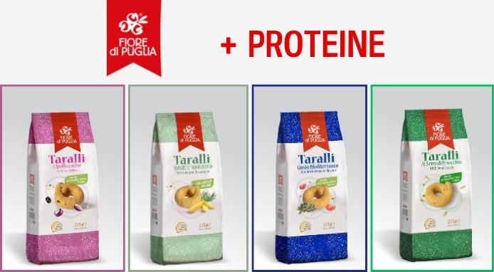 Fiore di Puglia: al via con i nuovi Taralli con il 20% di Proteine in più