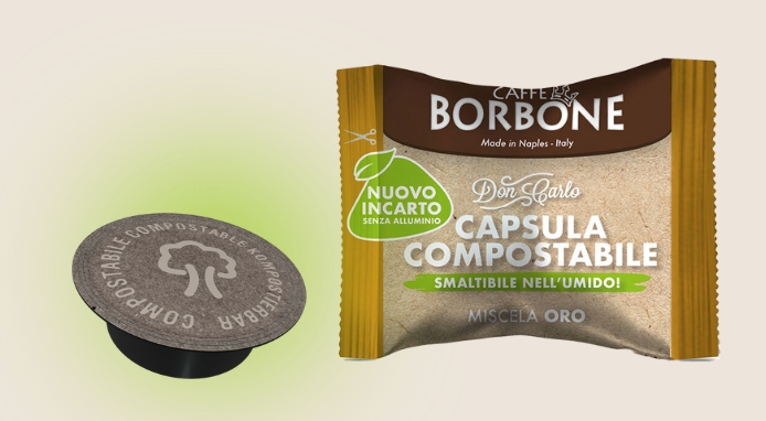 Caffè Borbone presenta Miscela Oro compostabile e con incarto senza alluminio