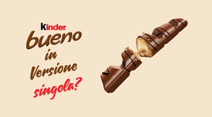 Kinder Bueno: si prevede l’arrivo del classico snack in versione singola