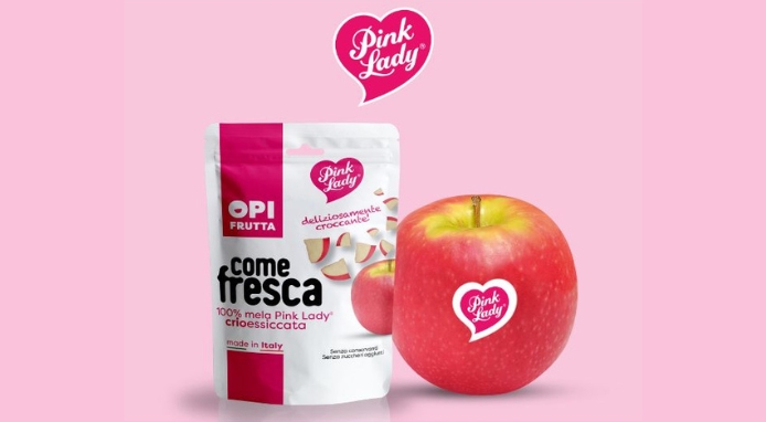 Pink Lady e OPI Frutta lanciano un nuovo snack con mela crioessiccata