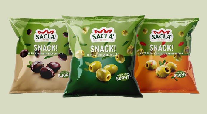 Saclà lancia la nuova gamma di “Olive Snack Saclà” in tre varianti