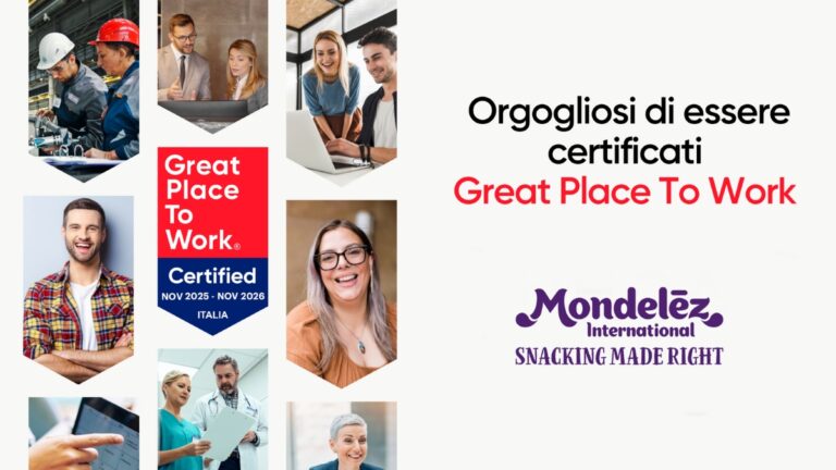 Al Gruppo Mondelez in Italia la certificazione di Great Place to Work