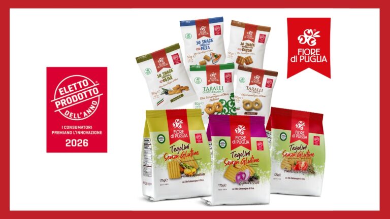 Fiore di Puglia premiata Prodotto dell’Anno 2026: focus su snack e gluten free